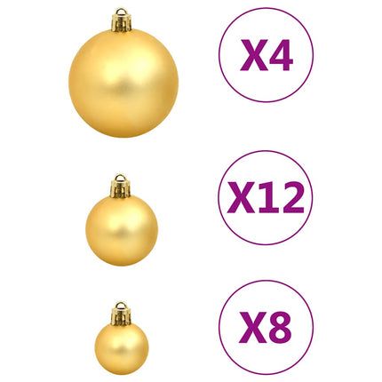 Julgranskulor 111 delar röd/grön/guld polystyren