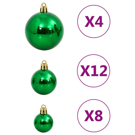 Julgranskulor 111 delar röd/grön/guld polystyren