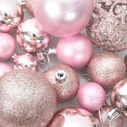 Julgranskulor 111 delar rosa polystyren