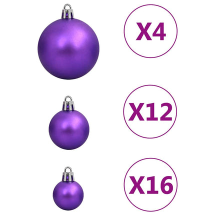 Julgranskulor 111 delar lila polystyren