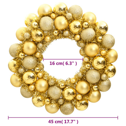 Julkrans guld 45 cm polystyren