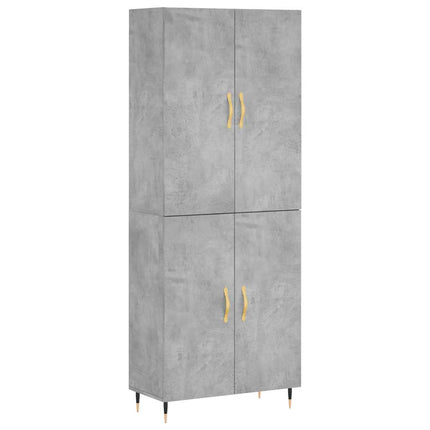 Högskåp betonggrå 69,5x34x180 cm konstruerat trä