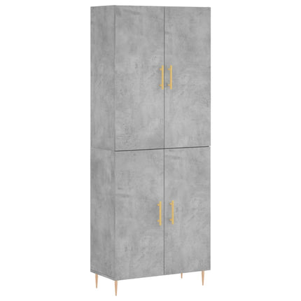 Högskåp betonggrå 69,5x34x180 cm konstruerat trä