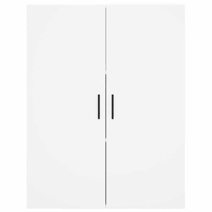 Högskåp vit 69,5x34x180 cm konstruerat trä