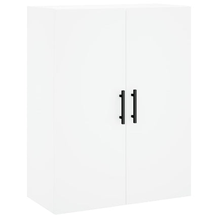 Högskåp vit 69,5x34x180 cm konstruerat trä