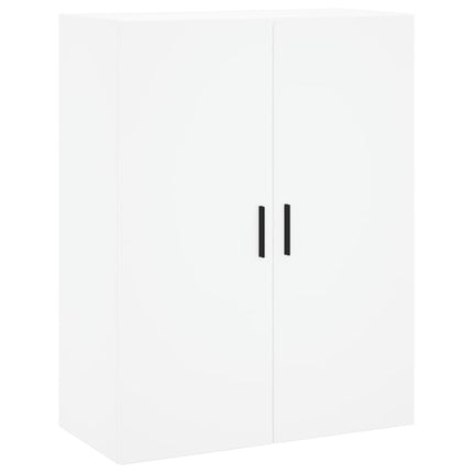 Högskåp vit 69,5x34x180 cm konstruerat trä