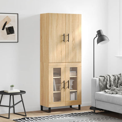 Högskåp sonoma-ek 69,5x34x180 cm konstruerat trä