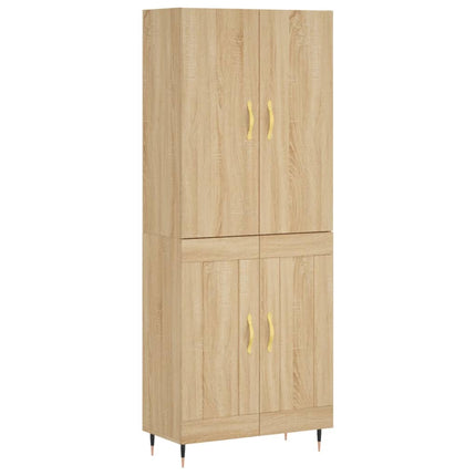 Högskåp sonoma-ek 69,5x34x180 cm konstruerat trä