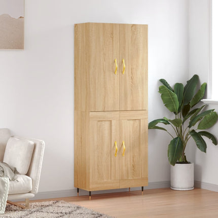 Högskåp sonoma-ek 69,5x34x180 cm konstruerat trä