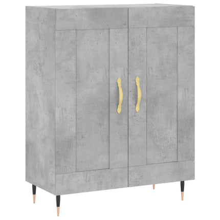 Högskåp betonggrå 69,5x34x180 cm konstruerat trä