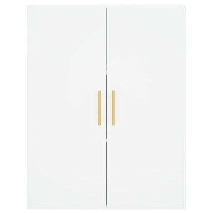 Högskåp vit 69,5x34x180 cm konstruerat trä