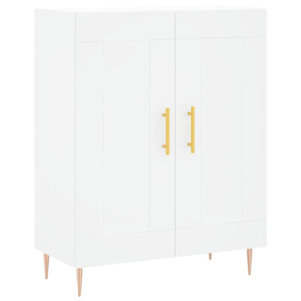 Högskåp vit 69,5x34x180 cm konstruerat trä