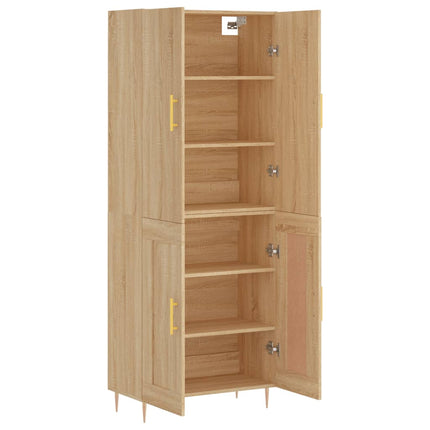 Högskåp sonoma-ek 69,5x34x180 cm konstruerat trä