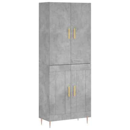 Högskåp betonggrå 69,5x34x180 cm konstruerat trä