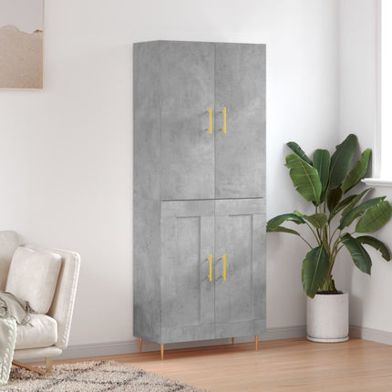 Högskåp betonggrå 69,5x34x180 cm konstruerat trä