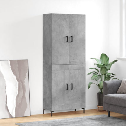 Högskåp betonggrå 69,5x34x180 cm konstruerat trä