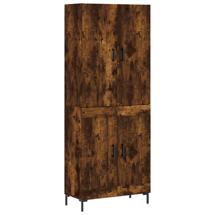 Högskåp rökfärgad ek 69,5x34x180 cm konstruerat trä