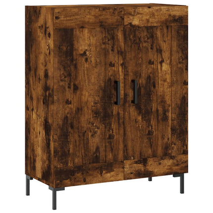 Högskåp rökfärgad ek 69,5x34x180 cm konstruerat trä