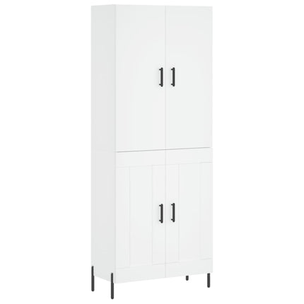 Högskåp vit 69,5x34x180 cm konstruerat trä