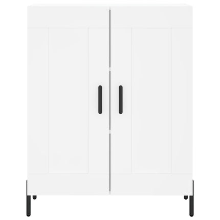 Högskåp vit 69,5x34x180 cm konstruerat trä