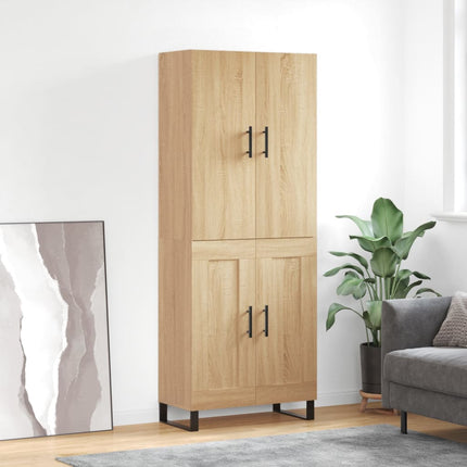 Högskåp sonoma-ek 69,5x34x180 cm konstruerat trä