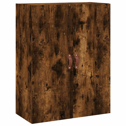 Högskåp rökfärgad ek 69,5x34x180 cm konstruerat trä
