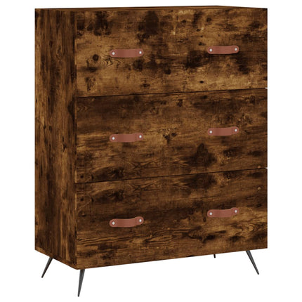 Högskåp rökfärgad ek 69,5x34x180 cm konstruerat trä