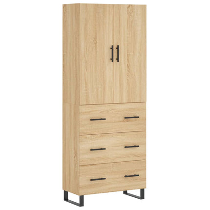 Högskåp sonoma-ek 69,5x34x180 cm konstruerat trä