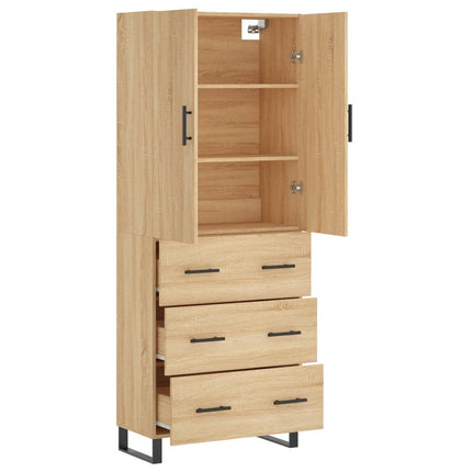 Högskåp sonoma-ek 69,5x34x180 cm konstruerat trä