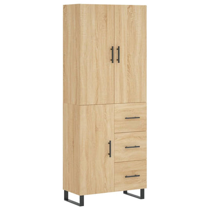 Högskåp sonoma-ek 69,5x34x180 cm konstruerat trä