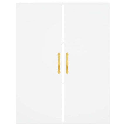 Högskåp vit 69,5x34x180 cm konstruerat trä