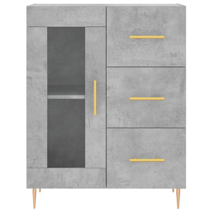 Högskåp betonggrå 69,5x34x180 cm konstruerat trä