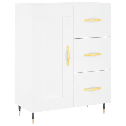 Högskåp vit 69,5x34x180 cm konstruerat trä