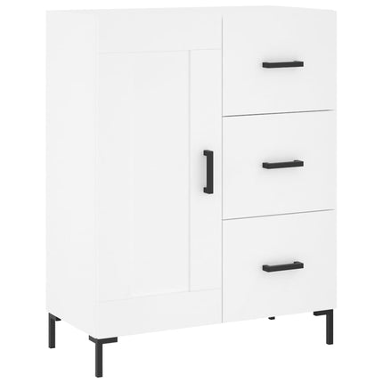 Högskåp vit 69,5x34x180 cm konstruerat trä