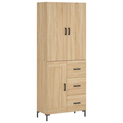 Högskåp sonoma-ek 69,5x34x180 cm konstruerat trä