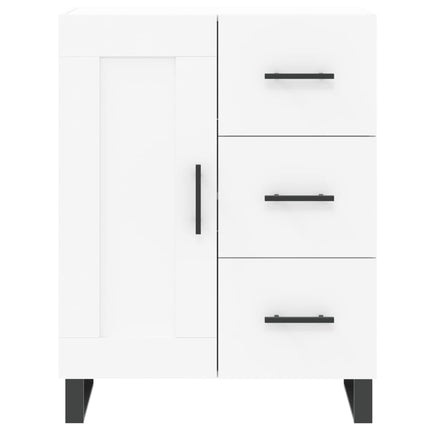 Högskåp vit 69,5x34x180 cm konstruerat trä