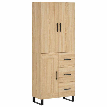Högskåp sonoma-ek 69,5x34x180 cm konstruerat trä