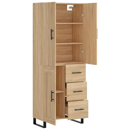 Högskåp sonoma-ek 69,5x34x180 cm konstruerat trä