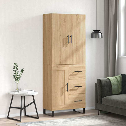Högskåp sonoma-ek 69,5x34x180 cm konstruerat trä