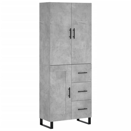 Högskåp betonggrå 69,5x34x180 cm konstruerat trä