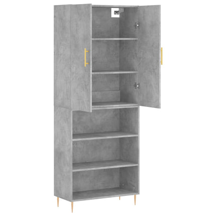 Högskåp betonggrå 69,5x34x180 cm konstruerat trä