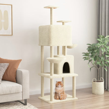 Katträd med klöspelare sisal gräddvit 180 cm