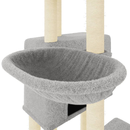 Klösträd med sisalpelare ljusgrå 122 cm