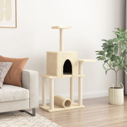 Klösträd med sisalpelare gräddvit 122 cm