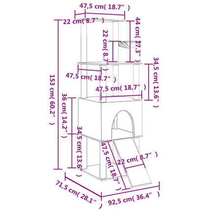 Klösträd med sisalpelare gräddvit 153 cm