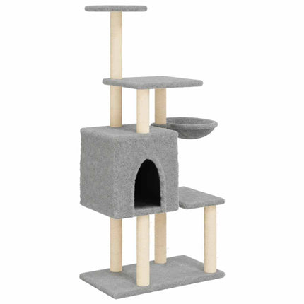 Katträd med klöspelare sisal ljusgrå 131 cm