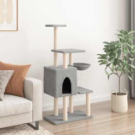 Katträd med klöspelare sisal ljusgrå 131 cm