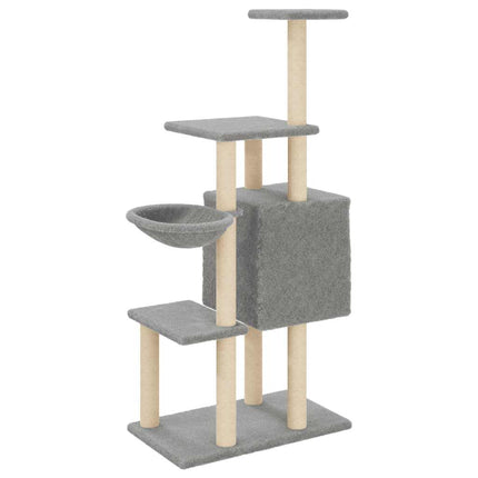 Katträd med klöspelare sisal ljusgrå 131 cm