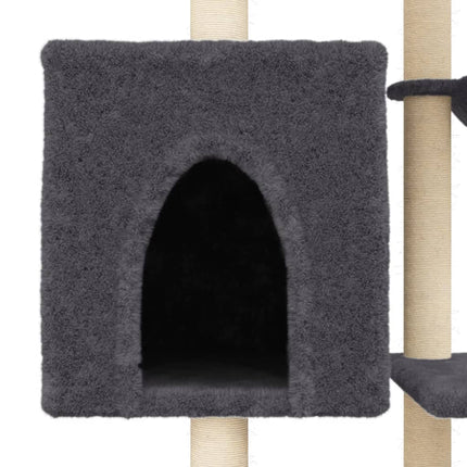 Katträd med klöspelare i sisal mörkgrå 131 cm