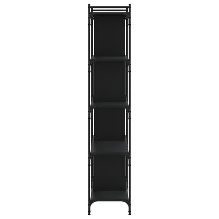 Bokhylla 5 hyllplan svart 76x32x158 cm konstruerat trä